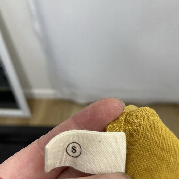 GRAE COVE 100% Linen Wide-Leg Cropped Jumpsuit Mustard Yellow size Small - Picture 9 of 10